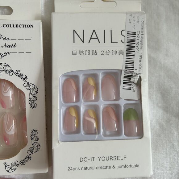 New Press on Assorted Nails Lot Square, Almond, Round - Picture 5 of 8